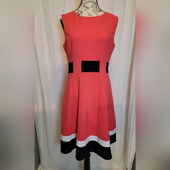 Calvin Klein Dresses & Skirts - Calvin Klein Coral and Black Mini Dress